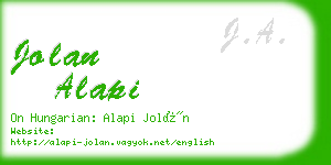 jolan alapi business card